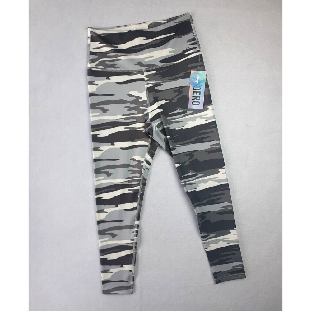 INDERO Camouflage Print Hi-Rise Leggings Gray Women L NWT